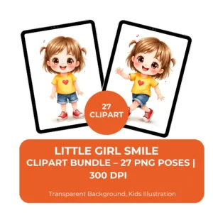 Cute Cartoon Child Clipart Bundle