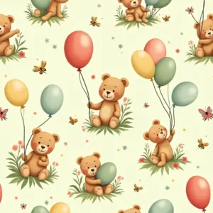 cute teddy bear seamless pattern!
