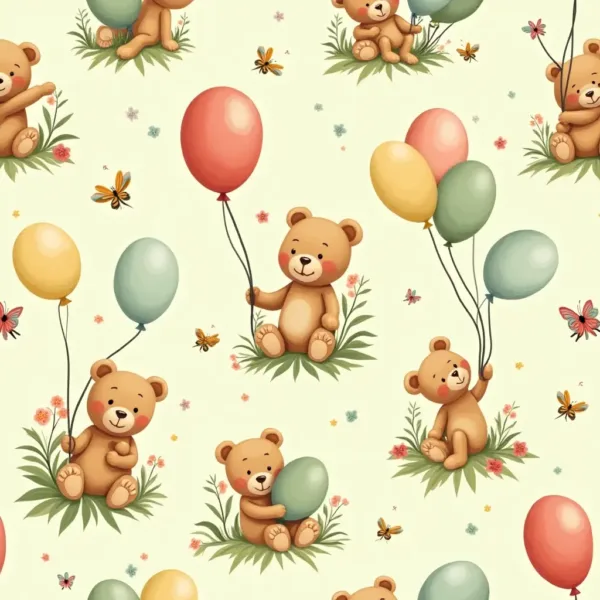 cute teddy bear seamless pattern!